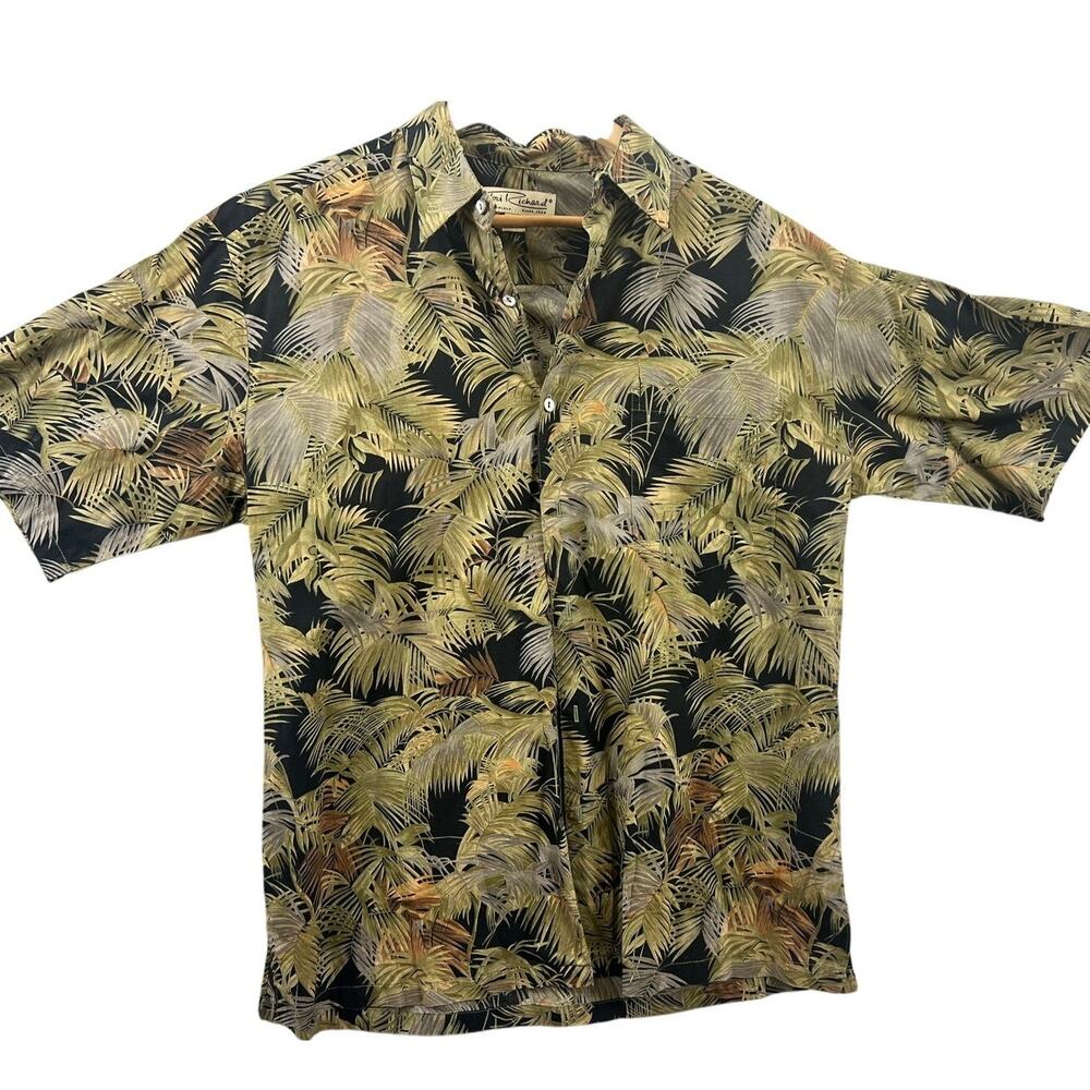 Tori Richard Vintage Hawaiian Aloha Shirt Men’s M Palm Leaf Print Made in USA